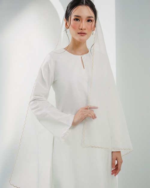 ORGANDY SULAM VEIL IN OFF WHITE